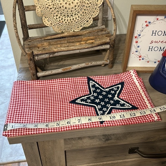 NWT PATRIOTIC HOME SWEET HOME WOODEN SIGN, GNOME AND EMBROIDERED TOWEL BUNDLE - Picture 12 of 16